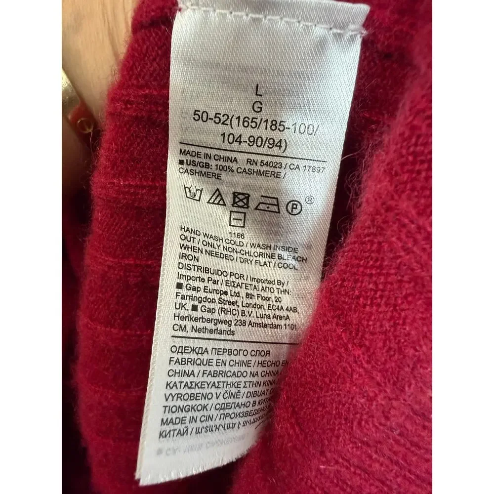 Banana Republic Cashmere Ribbed Crew Neck Sweater Men's L